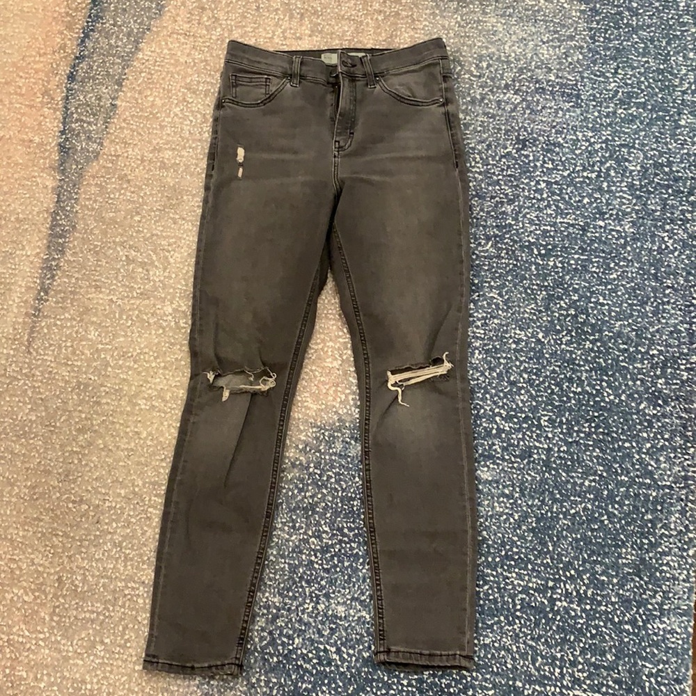 Topshop Gray Moto Skinny Jean
